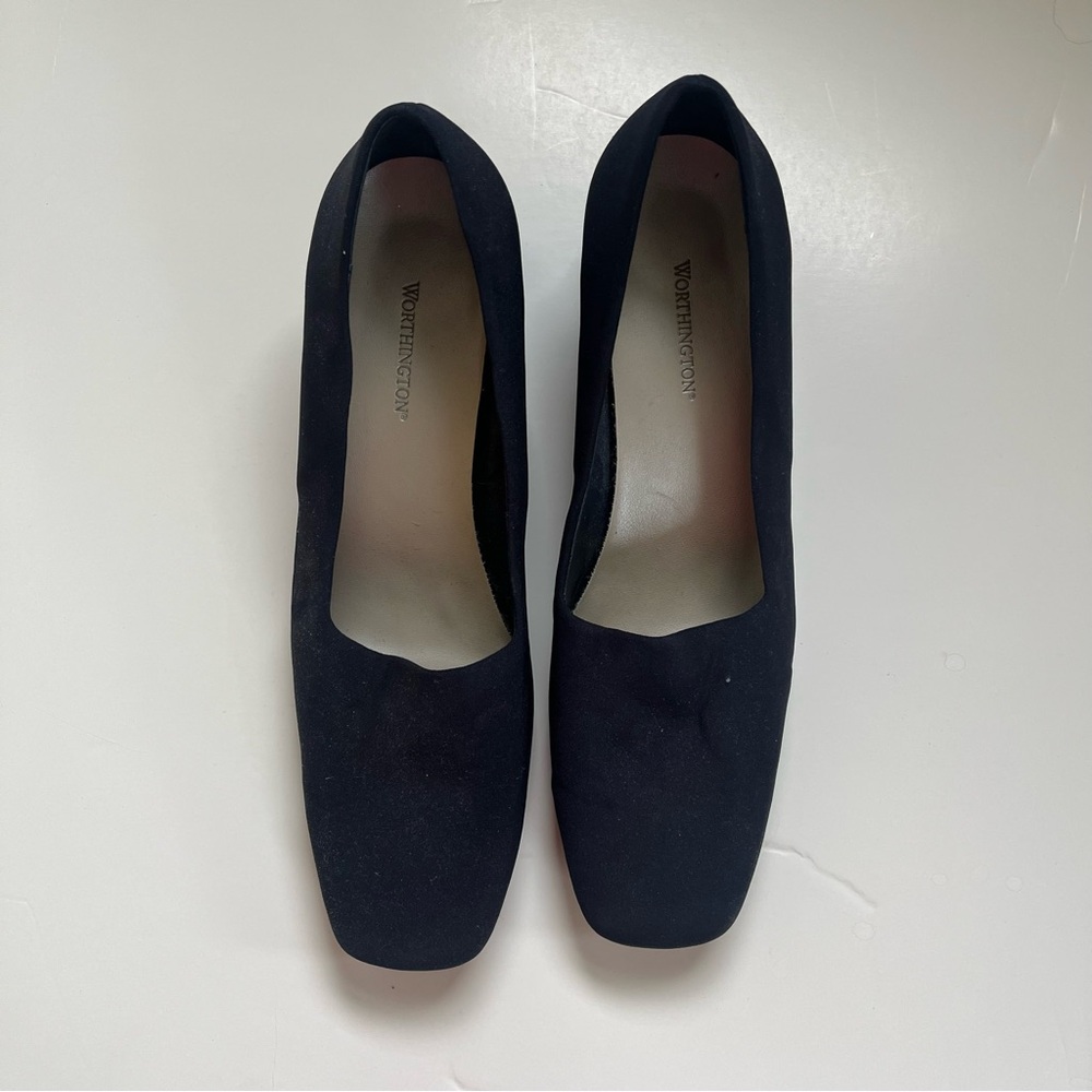 Worthington Fabric High Heel Slip On Pumps Navy Size 11
